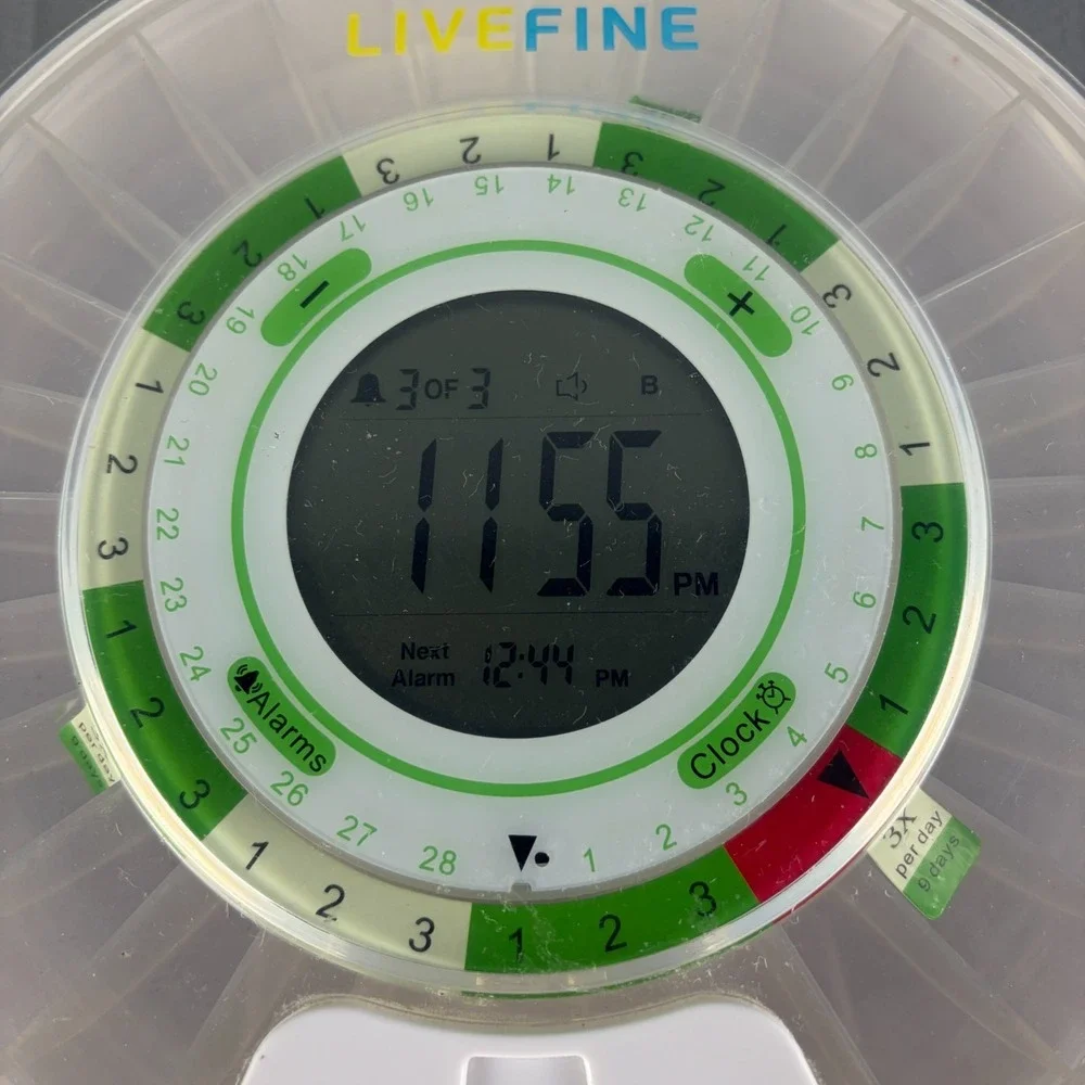 LiveFine Electronic Pill Dispenser Automatic Medication Organizer 28 Slot Locked